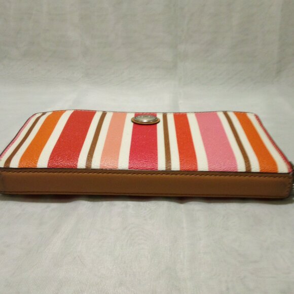 Coach Long Zip Around Coated Canvas w/Leather Trim,, EUC - Picture 7 of 13